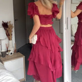 Quinlan - Elegant High-Waist Dress with Lace Trim