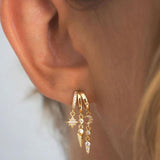 Layered Charm Huggie Earrings Set