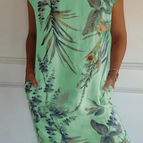Iris - Casual Loose-Fit Knee-Length Printed Dress