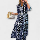 Maelis - Women's Printed Chain Pattern Long Dress