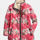Avenli | Charming Pink Floral Print Quilted Jacket