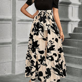 Briony - Floral High-Waist Dress with Ruffle Hem