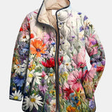 Zayrah | Charming Vintage Floral Print Quilted Jacket