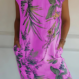 Iris - Casual Loose-Fit Knee-Length Printed Dress