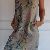 Iris - Casual Loose-Fit Knee-Length Printed Dress