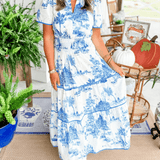 Solene - Boho Chic V-Neck Floral Maxi Dress