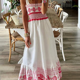 Addison - Lace-Up Square Collar Sling Dress
