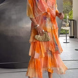 Nysa - Spring Floral Tiered Chiffon Dress