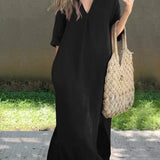 Alexa - Chic V-Neck Summer Maxi Dress