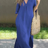Alexa - Chic V-Neck Summer Maxi Dress