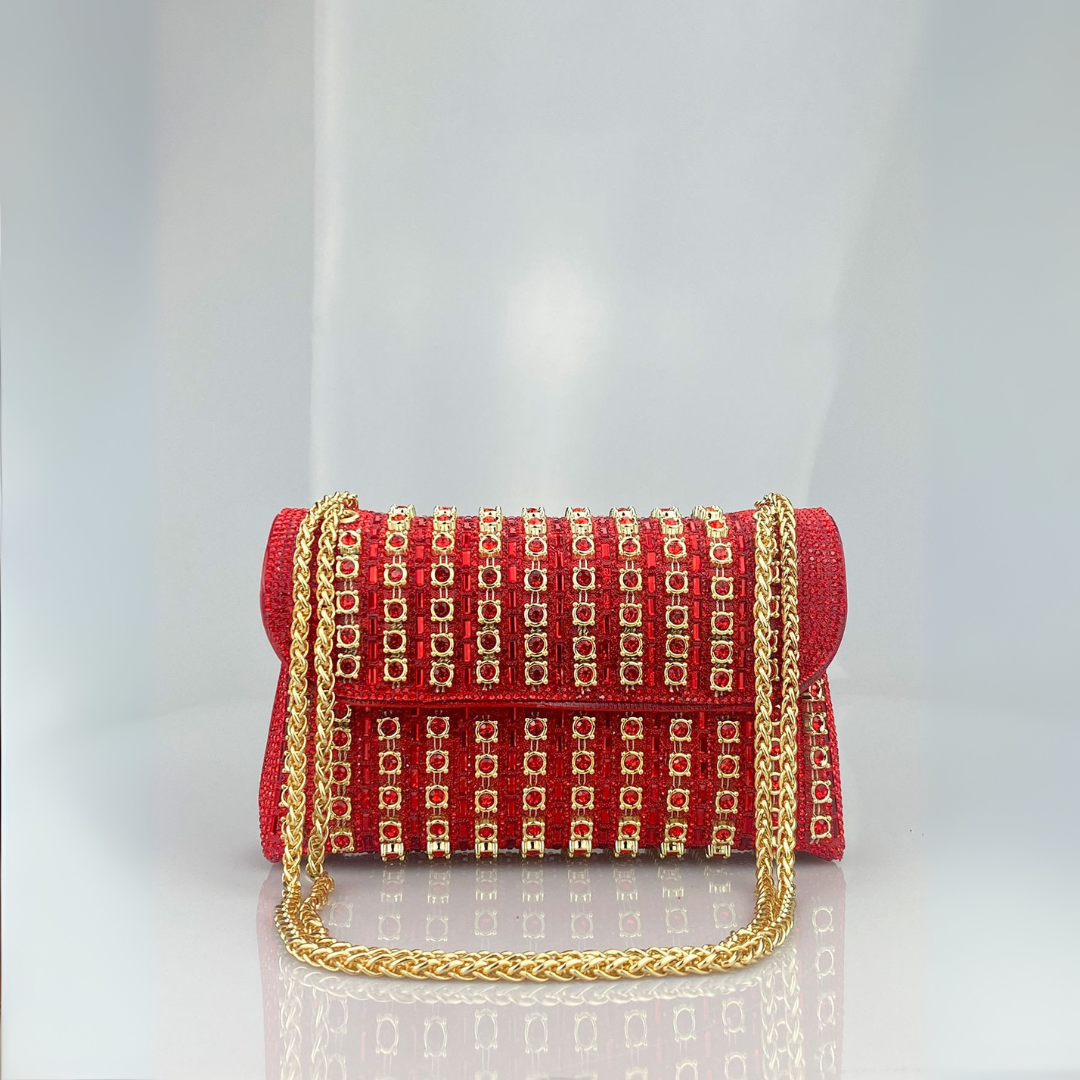Estrella - Bolso bandolera con cadena elegante y diamantes de colores