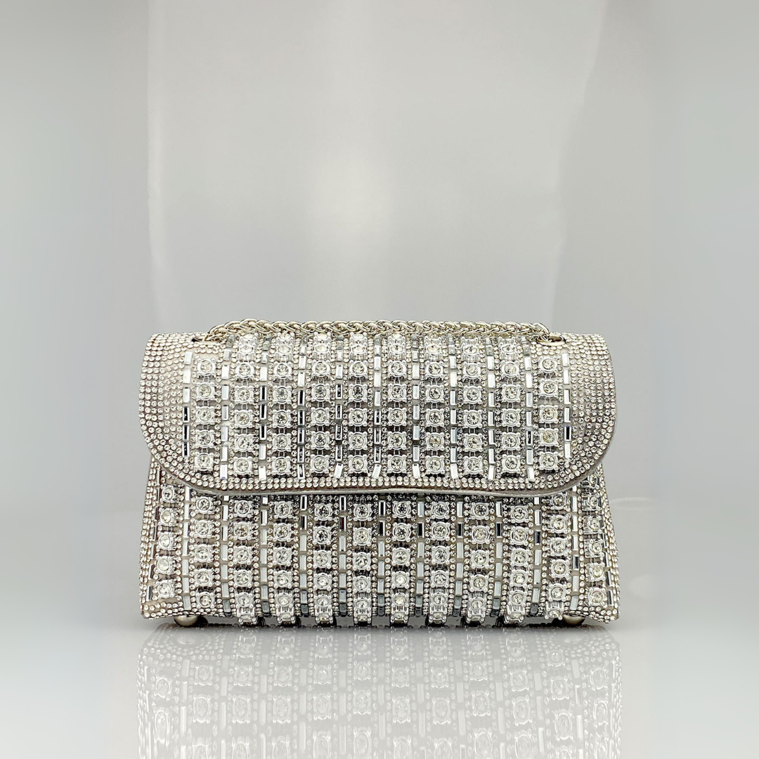 Estrella - Bolso bandolera con cadena elegante y diamantes de colores