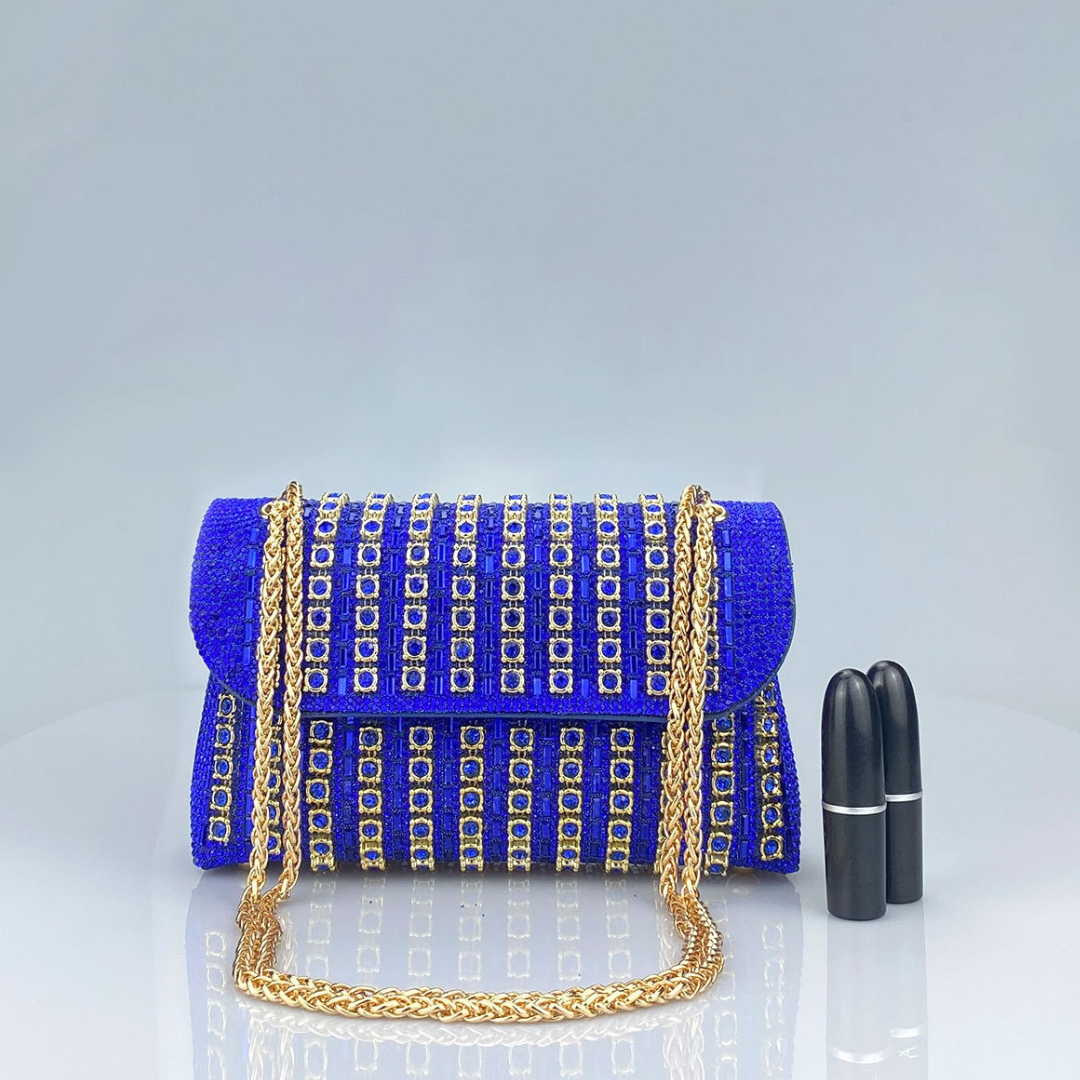 Estrella - Bolso bandolera con cadena elegante y diamantes de colores