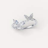 Sparkling Butterfly Adjustable Silver Ring