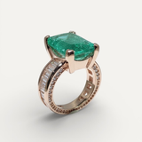 Gold Ring with Sparkling Green Stone