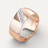 Elegant Thick Gold Ring with Cubic Zirconia