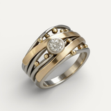 Vintage Gold Ring with Inlaid Cubic Zirconia