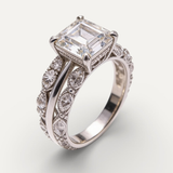 Vintage Sparkling Layered Silver Ring
