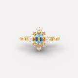 Vintage Ring with Sky Blue Pearl