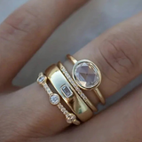 Vintage Gold Ring Set with Cubic Zirconia