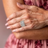 Vintage Layered Ring with Cubic Zirconia