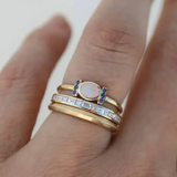 Vintage Gold Ring Set with Opal