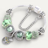 Silver and Green Crystal Bracelet