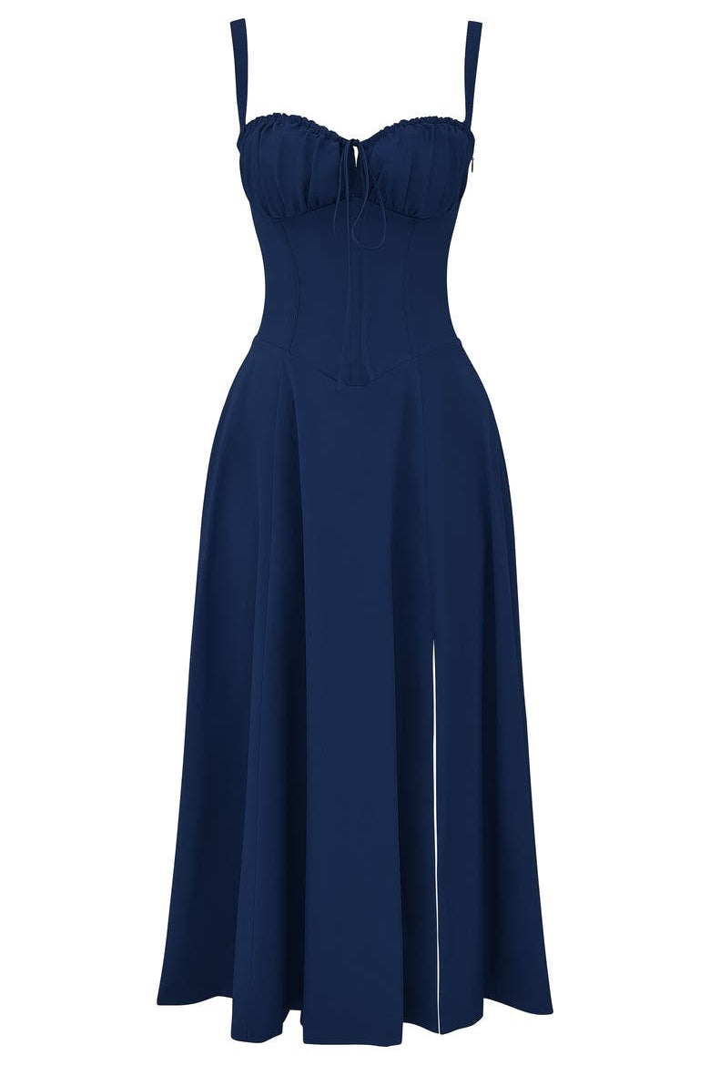 Oakley - Elegant French Style Belted Strap Dress