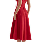 Oakley - Elegant French Style Belted Strap Dress