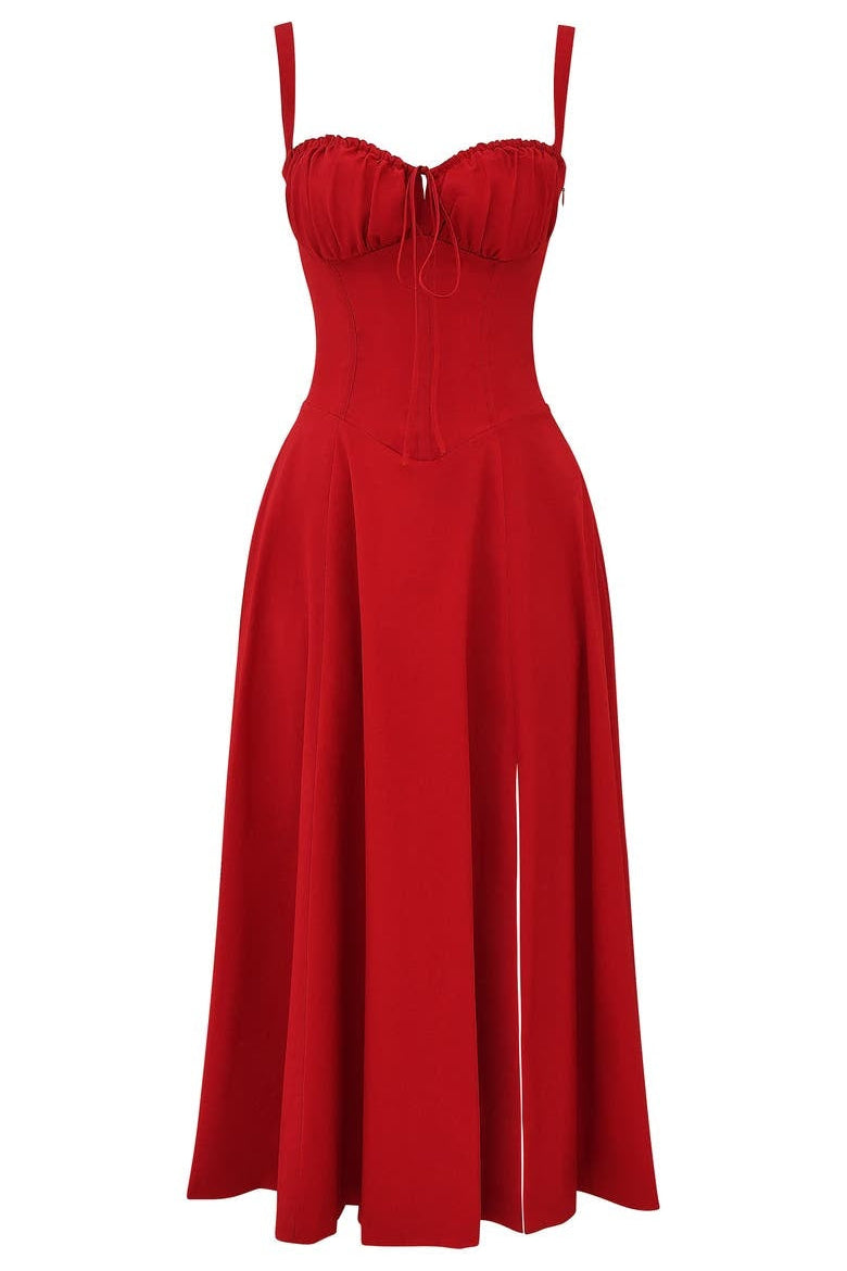 Oakley - Elegant French Style Belted Strap Dress