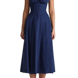 Oakley - Elegant French Style Belted Strap Dress