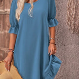 Isolde - Retro Charm Half Sleeve Midi Dress
