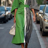 Zoraida - Stylish Batwing Sleeve Long Dress
