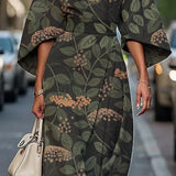 Zoraida - Stylish Batwing Sleeve Long Dress