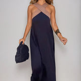 Nicole - Stylish Crossover Neckline Dress