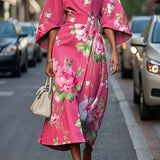 Zoraida - Stylish Batwing Sleeve Long Dress
