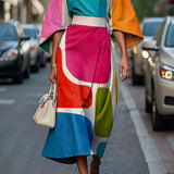 Zoraida - Stylish Batwing Sleeve Long Dress