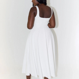 Trinity - Elegant Solid Sleeveless A-Line Midi Dress