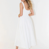 Trinity - Elegant Solid Sleeveless A-Line Midi Dress