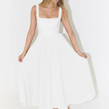 Trinity - Elegant Solid Sleeveless A-Line Midi Dress