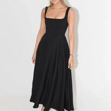 Trinity - Elegant Solid Sleeveless A-Line Midi Dress