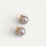 Thick Gold Pearl Earrings