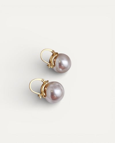 Thick Gold Pearl Earrings