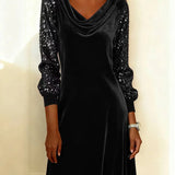 Aubrey | Velvet Sparkle Sleeve Dress