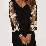 Marilyn – Elegant Lace-Sleeve Comfort Dress