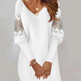 Marilyn – Elegant Lace-Sleeve Comfort Dress