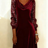 Aubrey | Velvet Sparkle Sleeve Dress