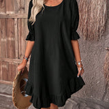 Isolde - Retro Charm Half Sleeve Midi Dress