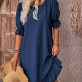 Isolde - Retro Charm Half Sleeve Midi Dress