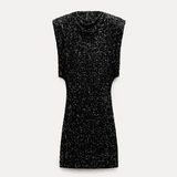 Halle - Sequin Slim Fit O-Neck Mini Dress